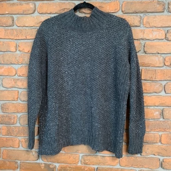 American Eagle Mock Neck Pullover Wool Blend Sweater Gray - Size XL - Picture 2 of 4